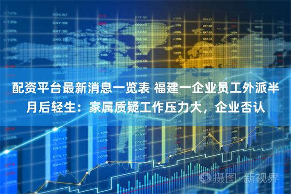 配资平台最新消息一览表 福建一企业员工外派半月后轻生：家属质疑工作压力大，企业否认